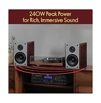 Pyle 2-Way Home Audio Speakers with Wall Mount Bracket