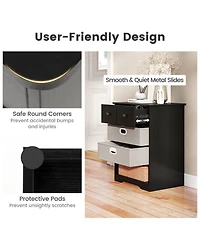 Gouun 4-Drawer Modern Chest Dresser with Open Shelf and Fabric Drawers