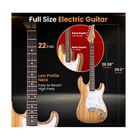 Pyle St Style Electric Guitar Kit with 5W Amplifier and Accessories (PEGKT400NT) - High Gloss