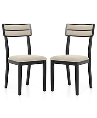 Gymax Modern Dining Chairs Set of w/Tilt Backrest Rubber Wood Legs Soft Padded Seat