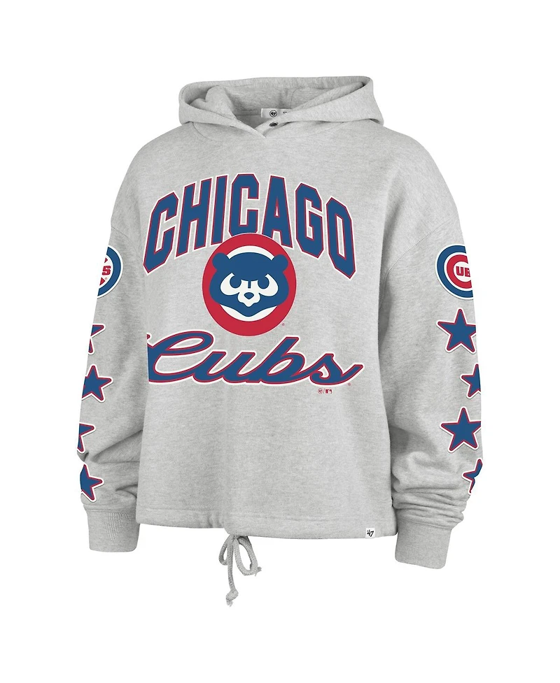 '47 Brand Women's Heather Gray Chicago Cubs Plus Size Starry Eye Hoodie