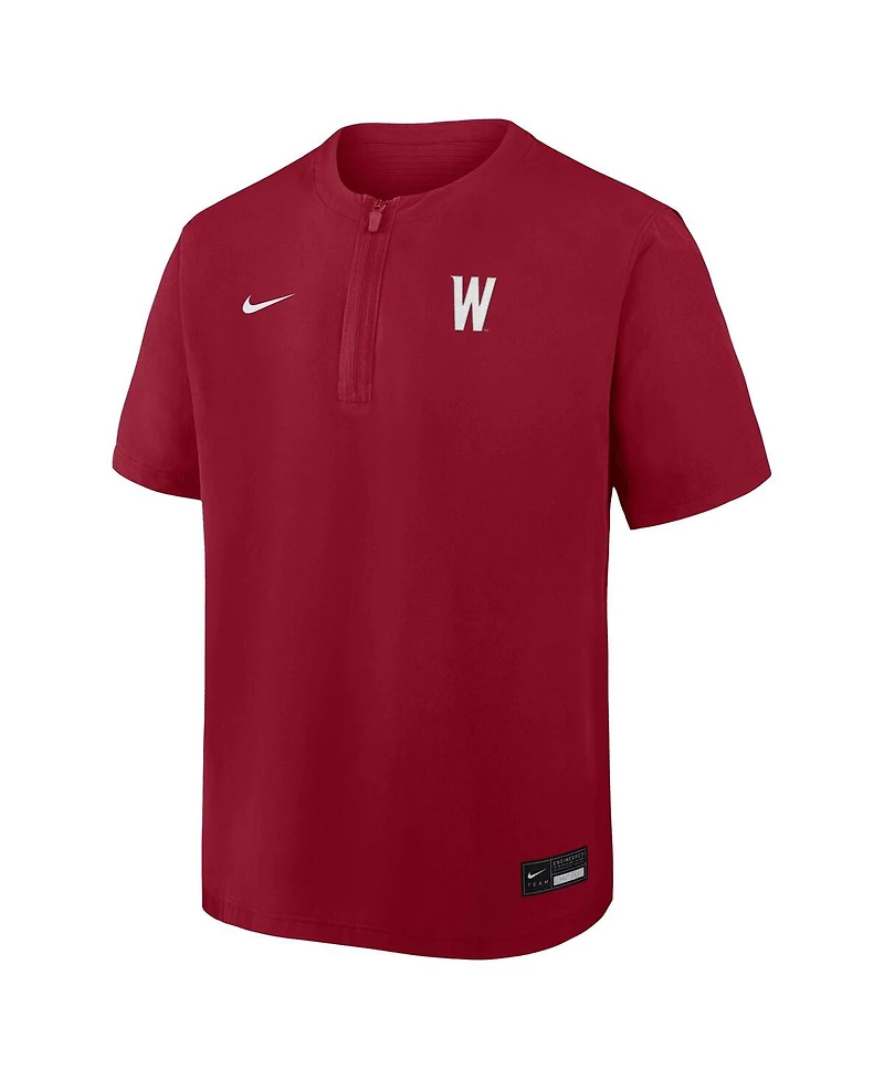 Nike Men's Crimson Washington State Cougars Dri-fit Quarter-Zip Windshirt