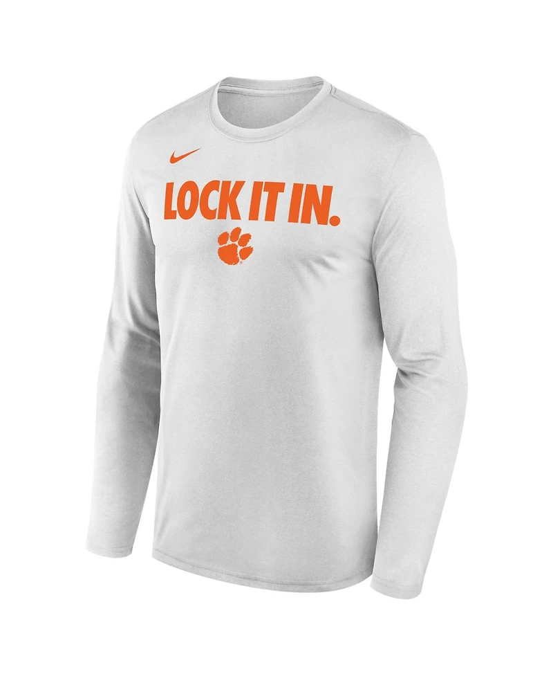 Nike Men's White Clemson Tigers 2026 On-Court Bench Long Sleeve T-Shirt