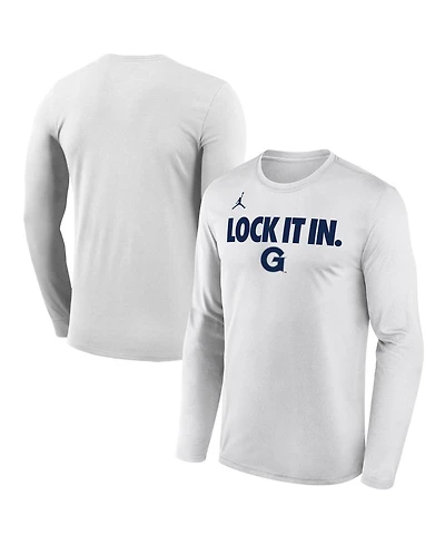 Jordan Men's White Georgetown Hoyas 2026 On-Court Bench Long Sleeve T-Shirt