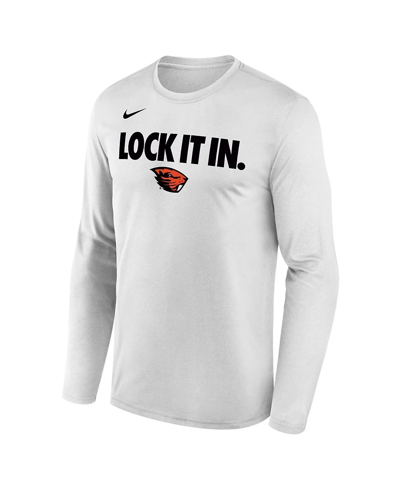 Nike Men's White Oregon State Beavers 2026 On-Court Bench Long Sleeve T-Shirt