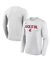 Nike Men's White Washington State Cougars 2026 On-Court Bench Long Sleeve T-Shirt