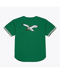 Mitchell & Ness Men's Kelly Green Philadelphia Eagles Head Coach Mesh Full-Button Fashion Jersey