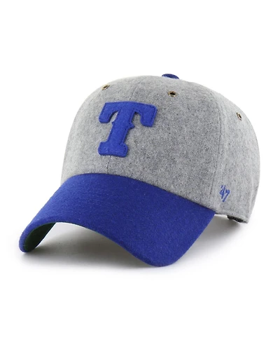 '47 Brand Men's Gray/Royal Texas Rangers Golden Age Wool Clean Up Adjustable Hat