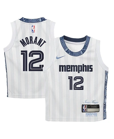 Nike Baby Boys and Girls Ja Morant White Memphis Grizzlies 2025/26 City Edition Swingman Jersey
