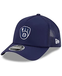 New Era Men's Navy Milwaukee Brewers 2026 Batting Practice Apex 9FORTY Adjustable Trucker Hat