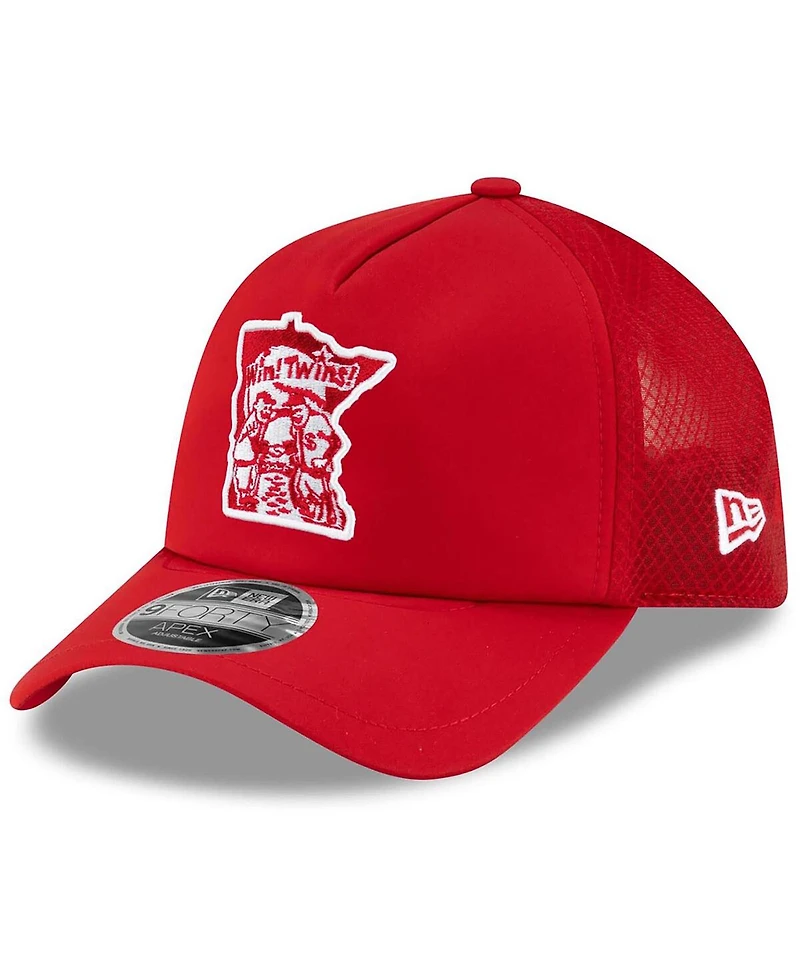 New Era Men's Red Minnesota Twins 2026 Batting Practice Alternate Apex 9FORTY Adjustable Hat