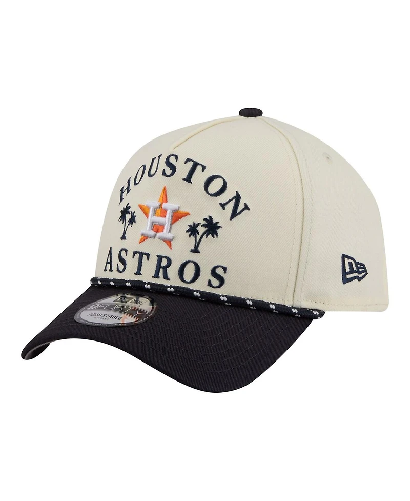 New Era Men's Cream Houston Astros 2026 Spring Training Fan Pack Rope A-Frame 9FORTY Adjustable Hat