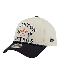 New Era Men's Cream Houston Astros 2026 Spring Training Fan Pack Rope A-Frame 9FORTY Adjustable Hat