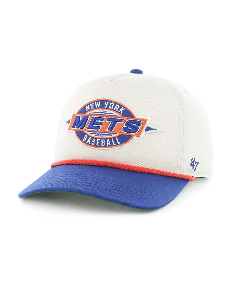 '47 Brand Big Boys and Girls Natural/Royal New York Mets Frame Out Hitch Adjustable Hat