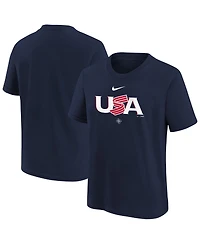 Nike Big Boys and Girls Navy Usa Baseball 2026 World Classic Country T-Shirt