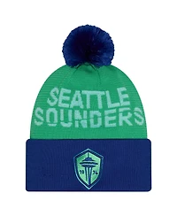 New Era Men's Green Seattle Sounders Fc 2026 Jersey Hook Cuffed Pom with Knit Hat