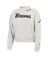 Champion Women's Stone Atlanta Braves Triumph Tri-Blend Sweatshirt