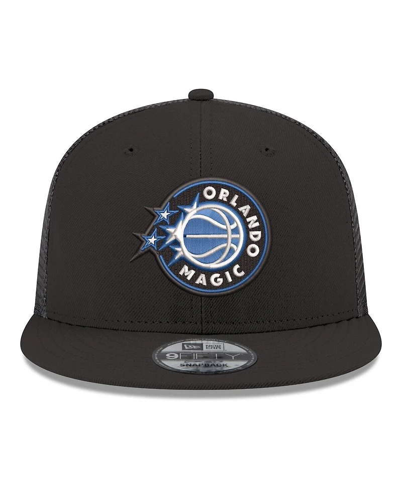 New Era Men's Black Orlando Magic Core Logo Meshback 9FIFTY Snapback Hat