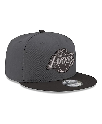 New Era Men's Gray/Black Los Angeles Lakers Logo 2-Tone 9FIFTY Snapback Hat