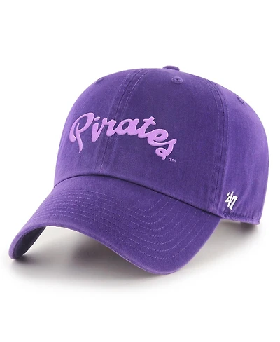 '47 Brand Men's Purple Ecu Pirates Powder Purple Tonal Script Clean Up Adjustable Hat