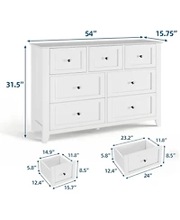 gaomon Garvee 54" Wide 7-Drawer Modern Dresser, Deep Drawers for Bedroom