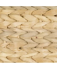 Franklin Iron Works Modern Swing Arm Wall Lamp Plug-In Light Fixture Woven Seagrass Drum Shade for Bedroom Living Room