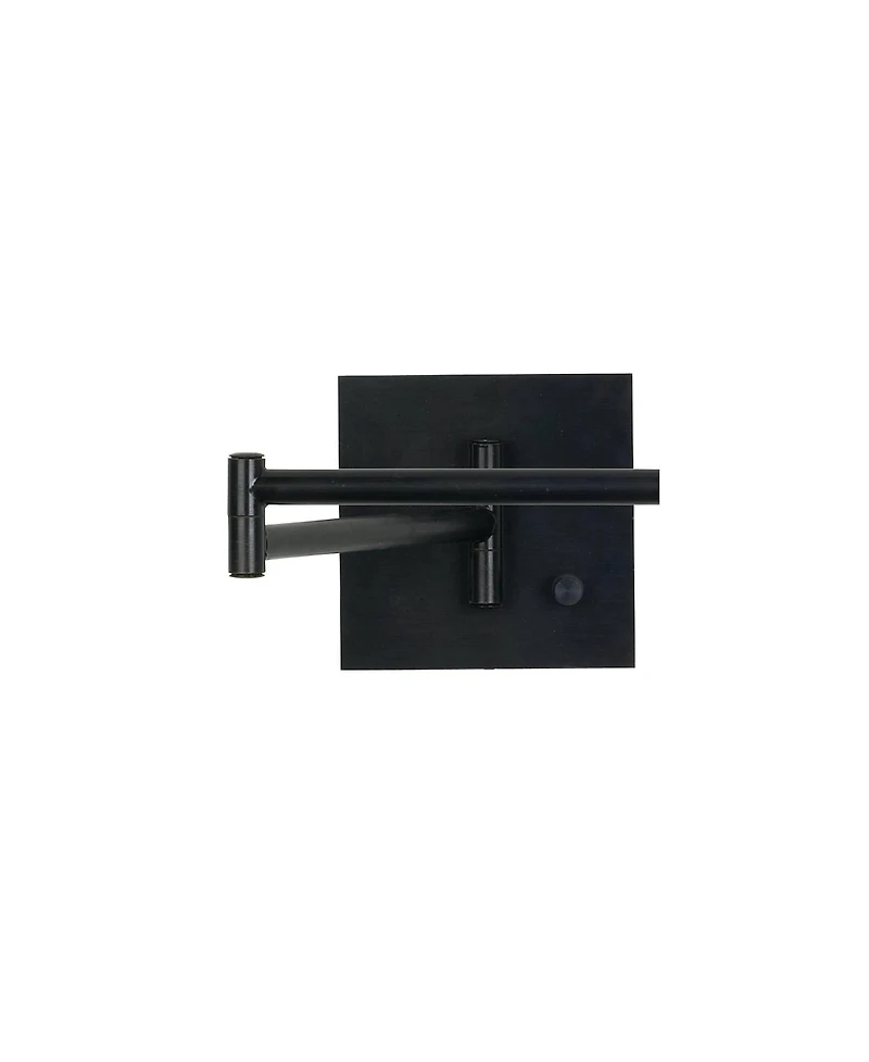 Franklin Iron Works Farmhouse Rustic Swing Arm Wall Lamp Plug-in 8" Light Fixture Cotton Cylinder Shade for Bedroom Bedside