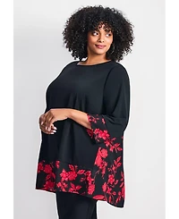 Avenue Plus Marion Mixed Media Women's Tunic