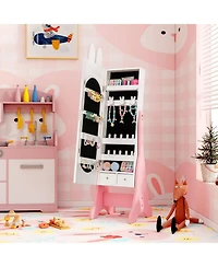 Gouun Kids Jewelry Armoire with Full-Length Mirror and 2 Tilt Angles