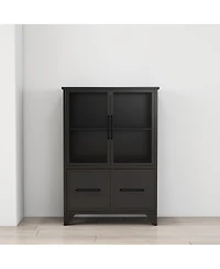Streamdale Furniture Metal Storage Cabinet with 4 Doors and Adjustable Shelf