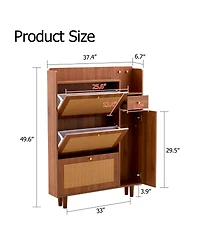Streamdale Furniture Minimalist Mdf Shoe Cabinet