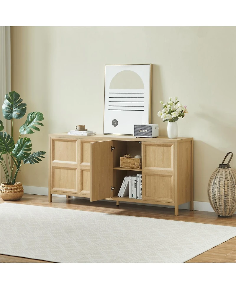 Streamdale Furniture Modern Sideboard Tip-On, Soft-Close, Wall Mount