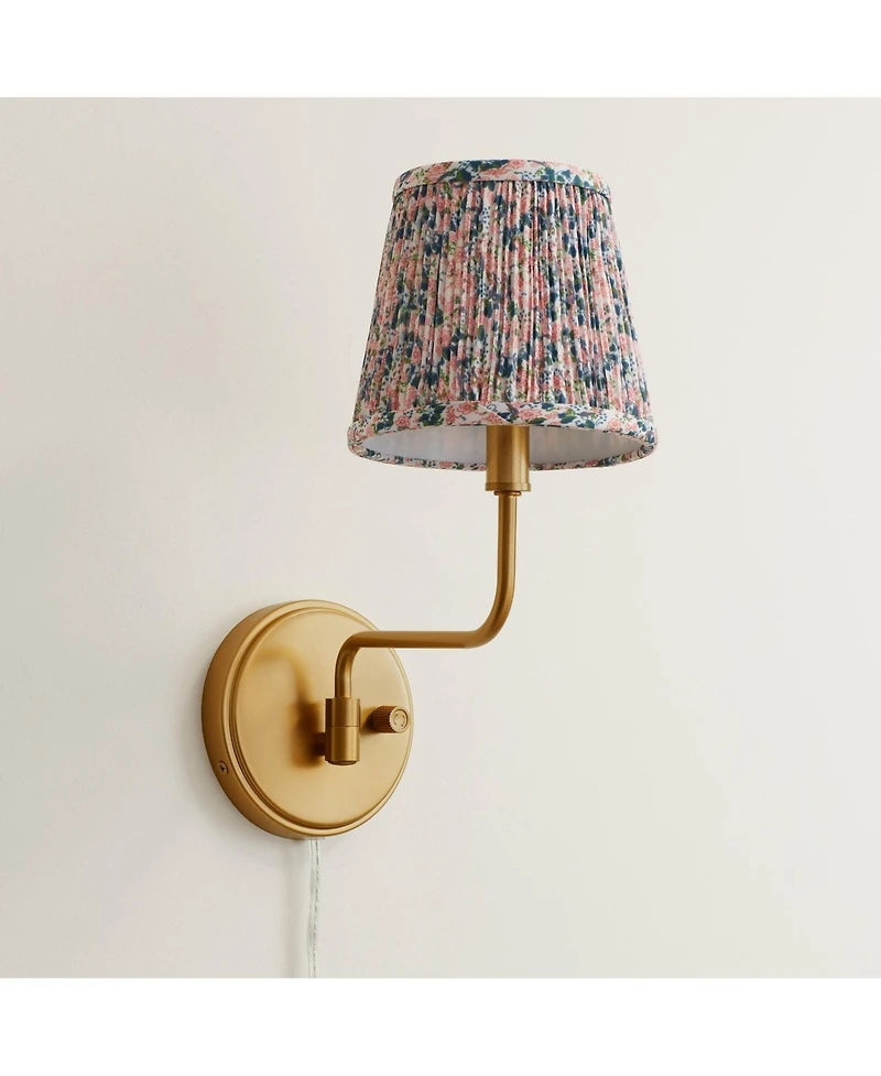 Possini Euro Design Ophelia 9 1/2"H Warm Brass Plug-In Wall Sconce