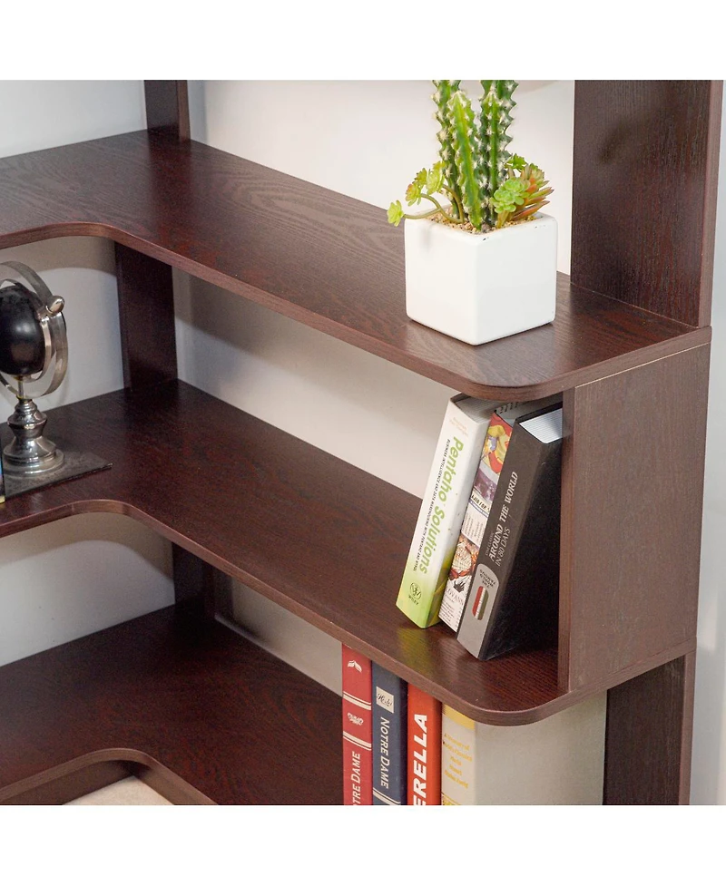 Streamdale Furniture 90cm L-Shape Corner Bookshelf for Home Office/Living Room