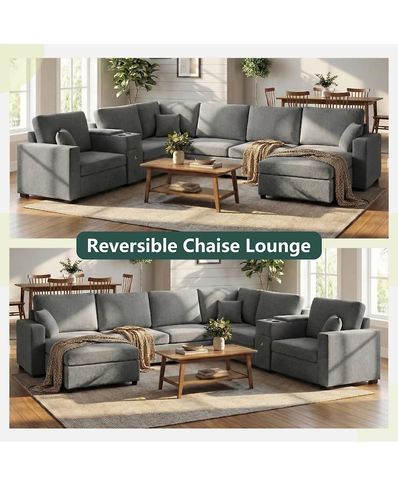 Streamdale Furniture 5-Seat U-Shape Sectional Sofa with Chaise and Storage