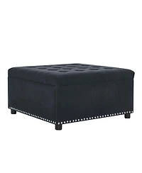 Streamdale Furniture Tufted Storage Ottoman with Nailhead Trim