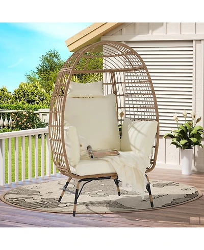 Streamdale Furniture Wicker Egg Chair with Cushion (Indoor/Outdoor)