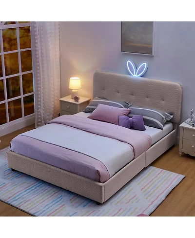 Streamdale Furniture Kids Upholstered Bed w/ Rabbit Headboard