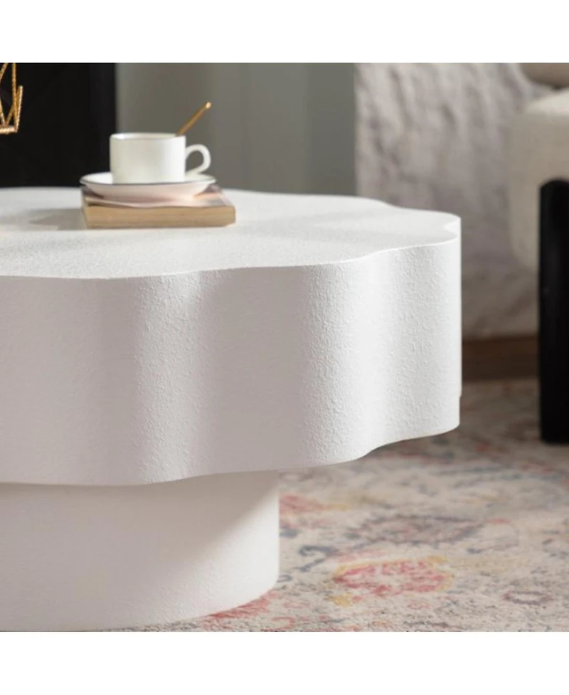 Streamdale Furniture Scalloped Coffee Table: Unique Wave-Edge Focal Piece