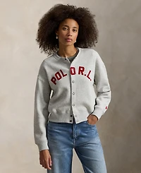 Polo Ralph Lauren Women's Crewneck Logo Fleece Cardigan Sweater