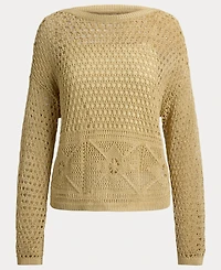 Lauren Ralph Women's Pointelle-Knit Boat Neck Sweater