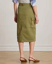 Lauren Ralph Women's Zip & Fly Chino Cargo Pencil Skirt