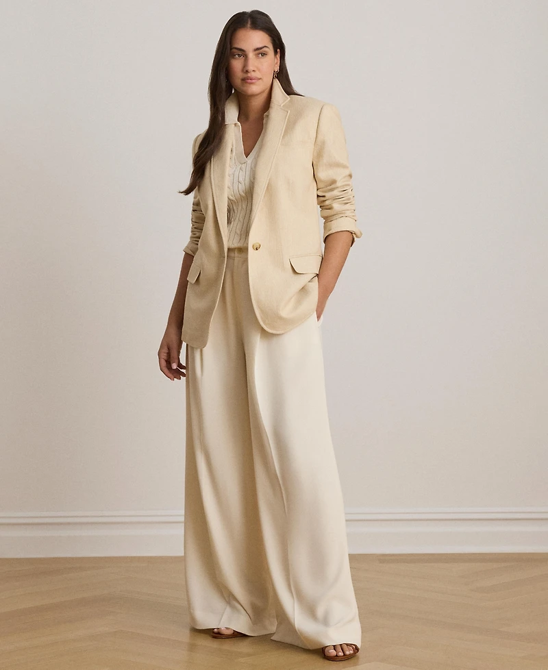 Lauren Ralph Women's Notch Lapel Collar Tweed Blazer