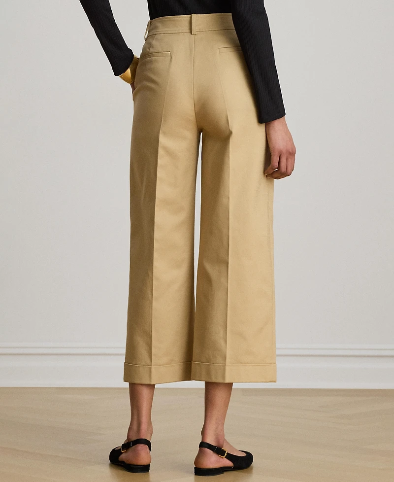 Lauren Ralph Women's High-Rise Double-Faced Stretch Cropped Pants