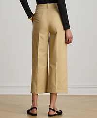 Lauren Ralph Women's High-Rise Double-Faced Stretch Cropped Pants