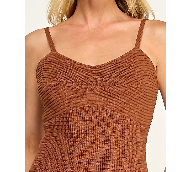 Invitee Juniors' V-Neck Sleeveless Bodycon Crochet Dress