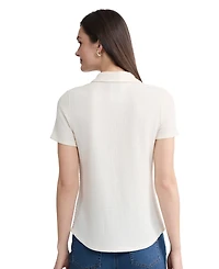 Jones New York Women's Short-Sleeve Button-Front Shirt