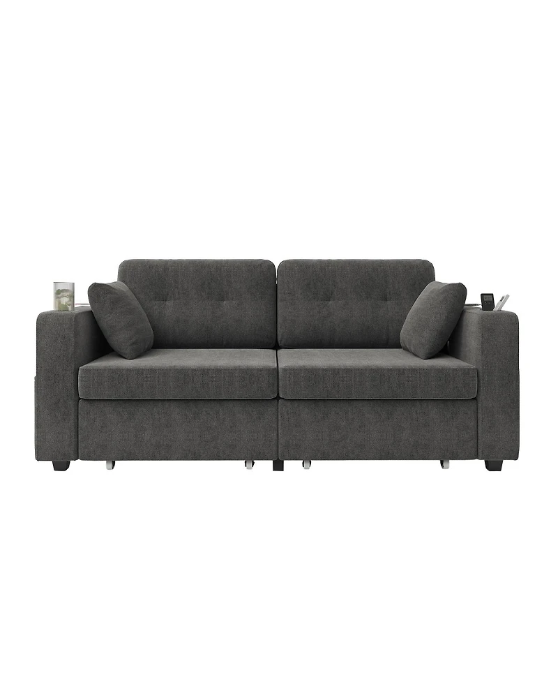 Streamdale Furniture Modern 3-Seat Chenille Sofa with Usb and Storage