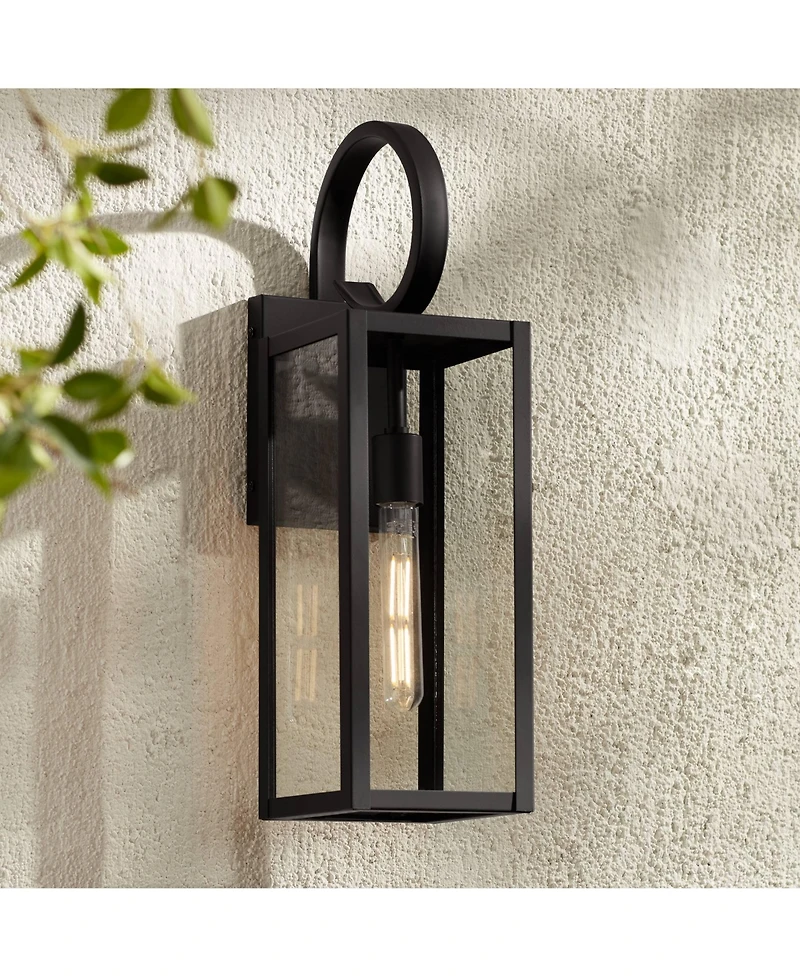 John Timberland Mira High Farmhouse Rustic Lantern Outdoor Wall Light Fixture Mount Porch House Edison Bulb Finish