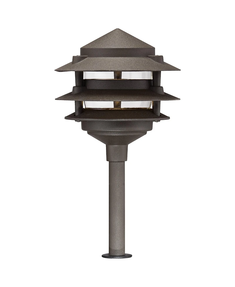 John Timberland Pagoda 17 High Modern 10-Piece Outdoor Landscape Path and Spotlight Set Porch Led Bulb Bronze Finish